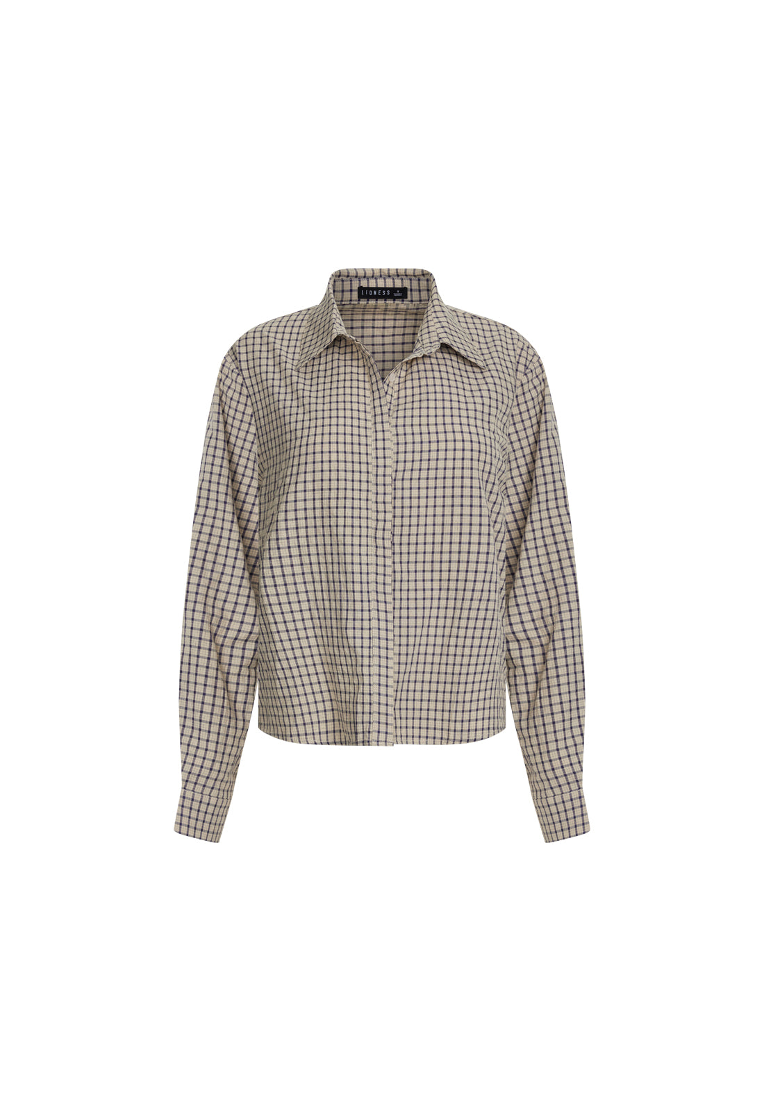 Lioness Fashion Trending Naomi Shirt - Vintage Beige Plaid