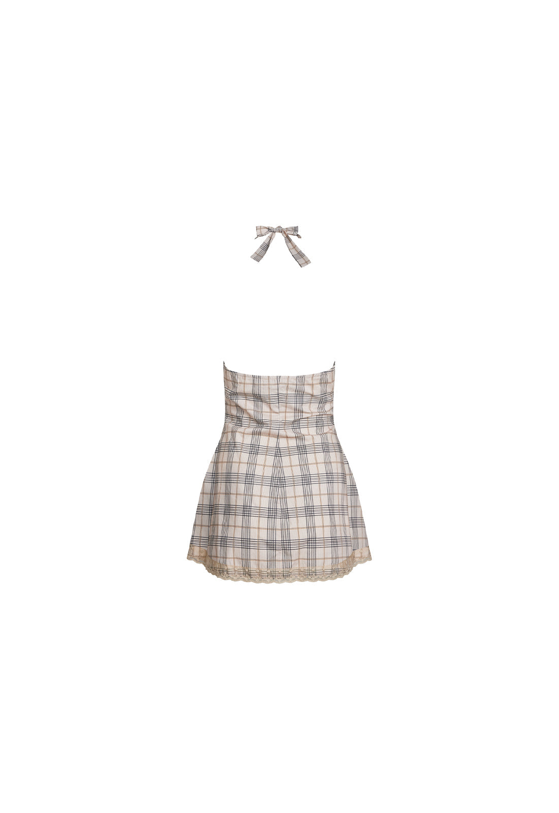 Lioness Fashion Exclusive CHARMED MINI DRESS - BEIGE PLAID