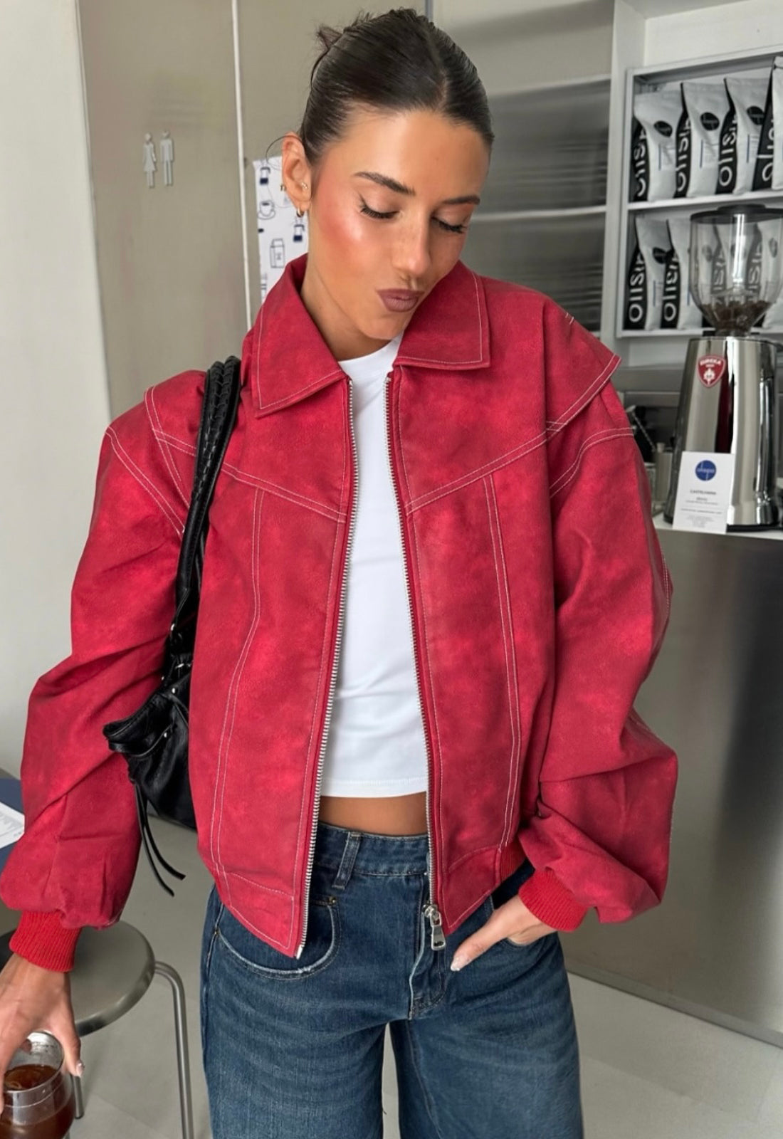 Lioness Fashion Popular VISTA BOMBER - CRIMSON