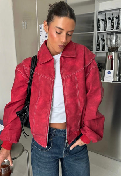 Lioness Fashion Popular VISTA BOMBER - CRIMSON