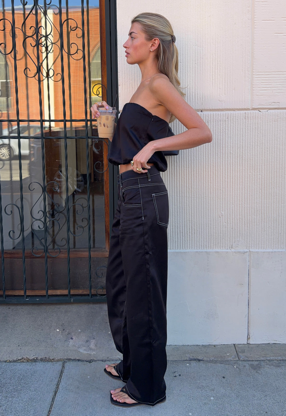 Lioness Fashion Great Value Serenity Satin Pant - Noir