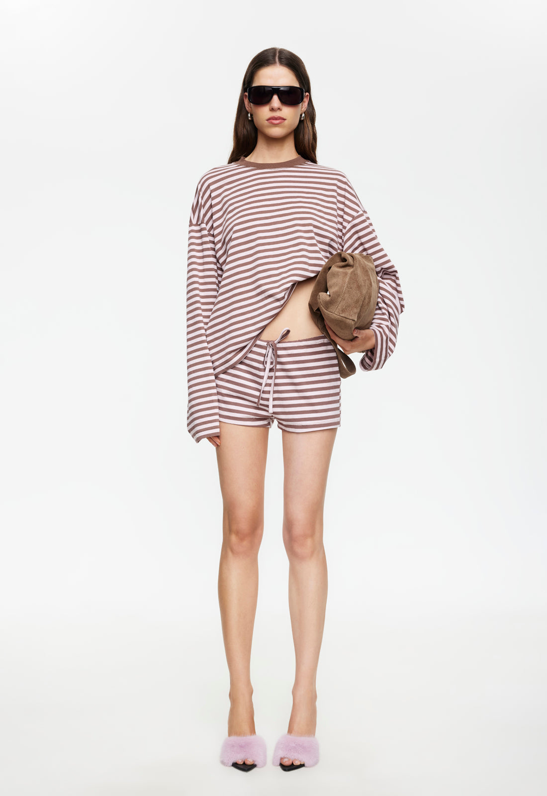 Lioness Fashion Smart Buy BLOOM LONG SLEEVE - CHOCOLATE BLUSH STRIPE