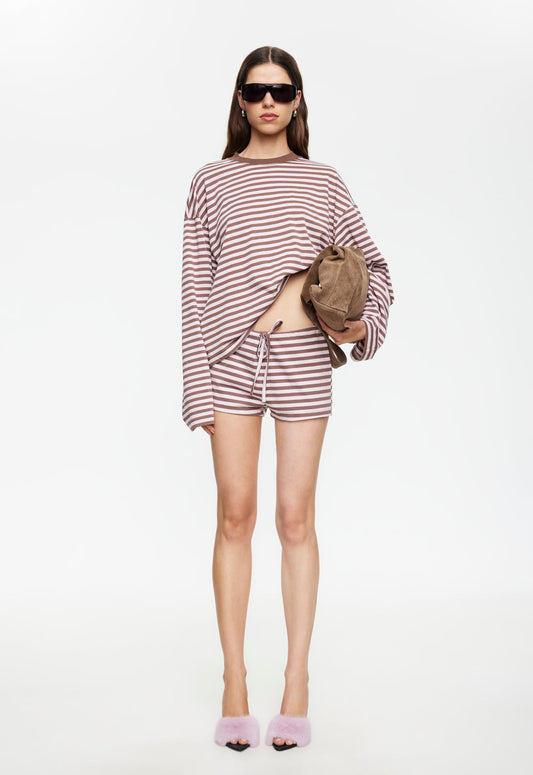Lioness Fashion Smart Buy BLOOM LONG SLEEVE - CHOCOLATE BLUSH STRIPE