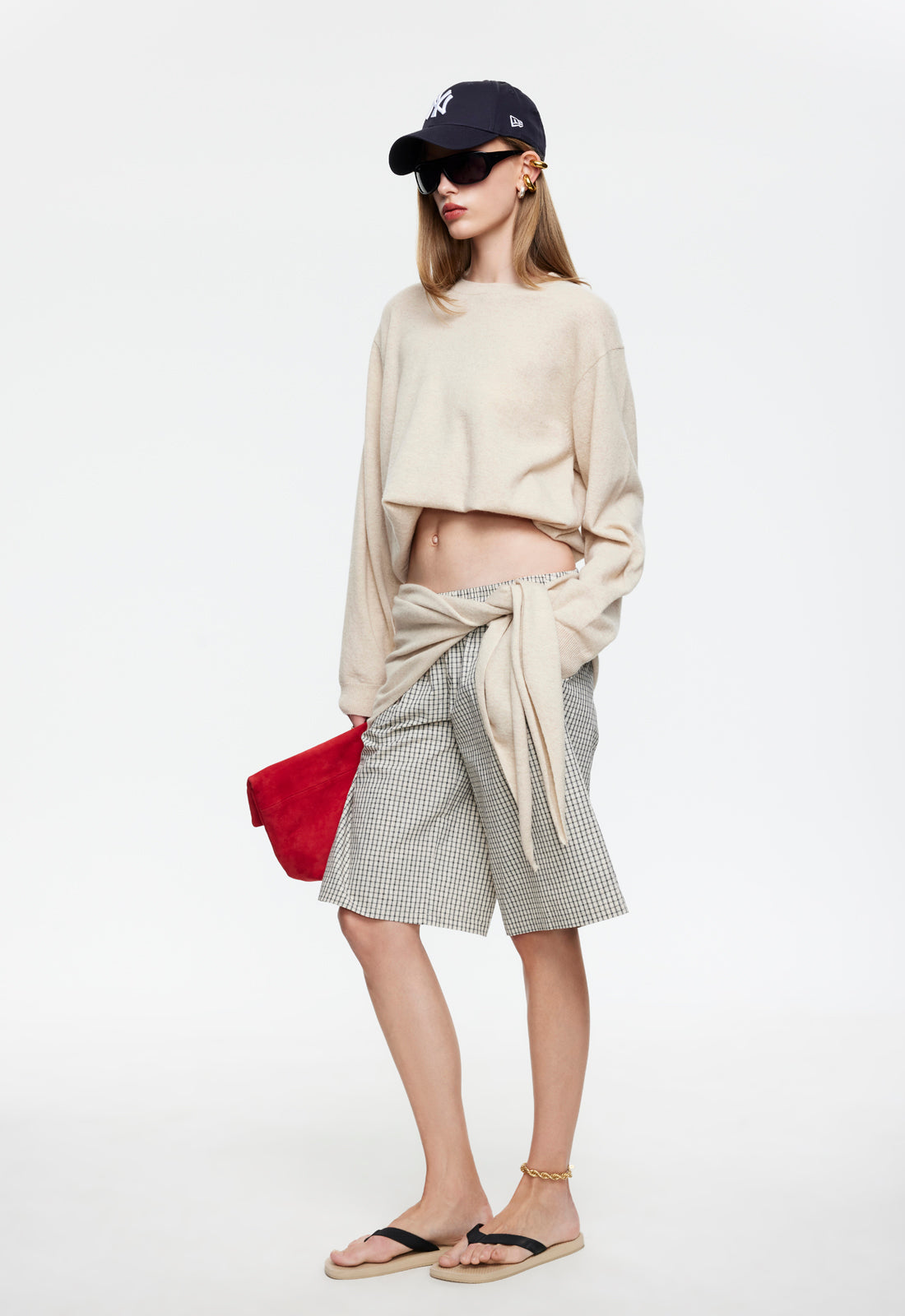 Lioness Fashion Great Value SEVIGNEY LONG SHORT - CREAM CHECK