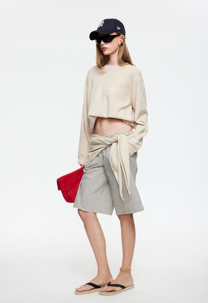 Lioness Fashion Great Value SEVIGNEY LONG SHORT - CREAM CHECK