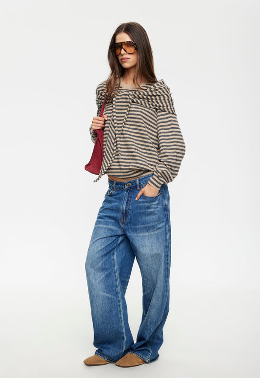 Lioness Fashion Smart Buy OLSEN KNIT - SLATE STRIPE