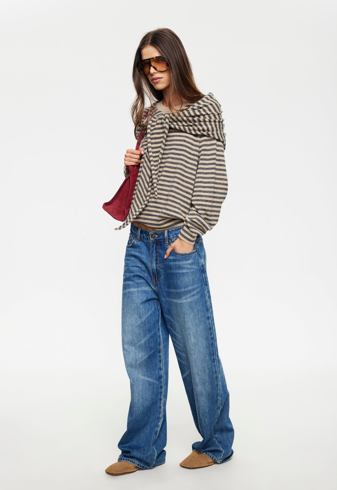 Lioness Fashion Smart Buy OLSEN KNIT - SLATE STRIPE