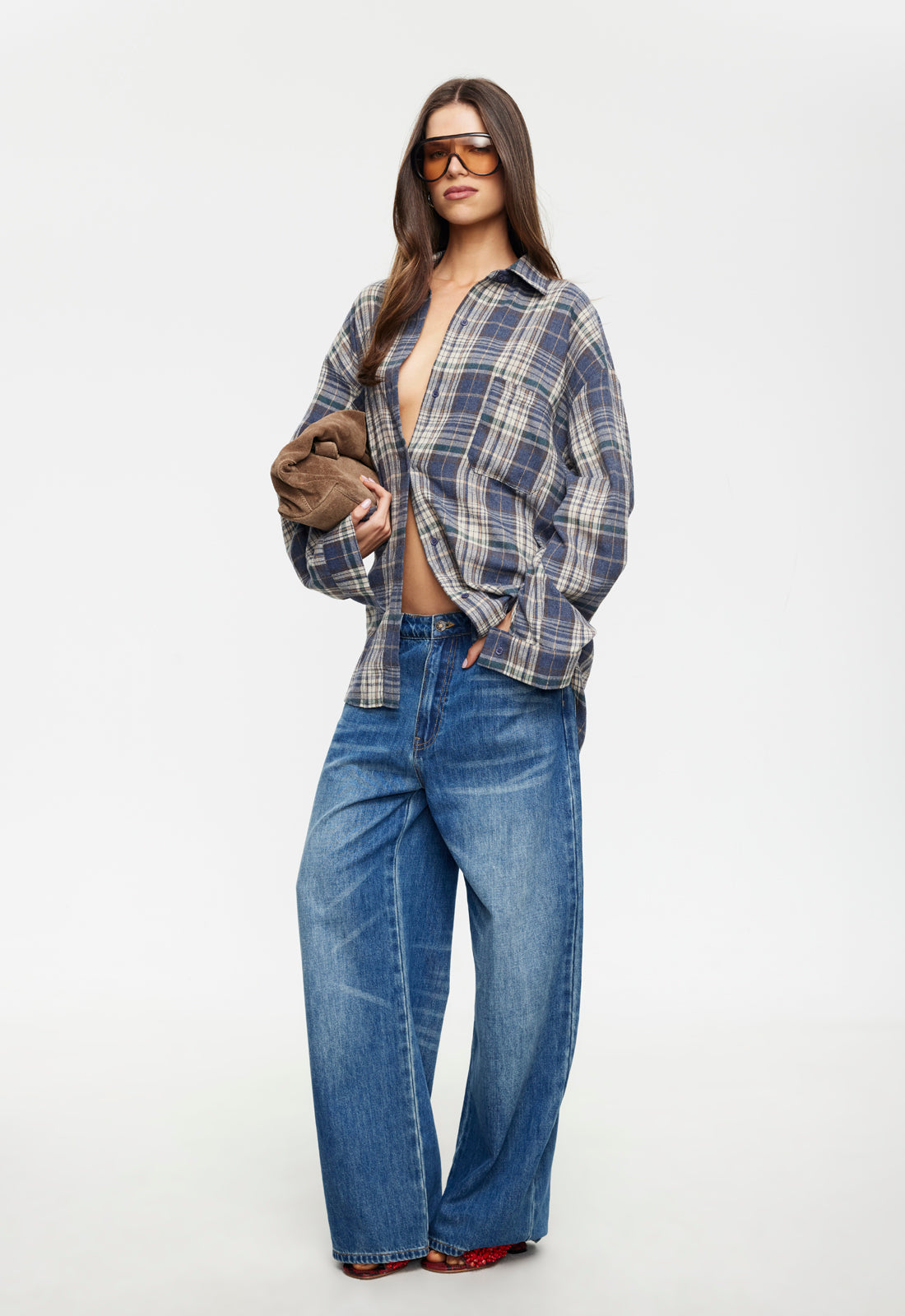 Lioness Fashion Discount CLARITY SHIRT - ASH PLAID