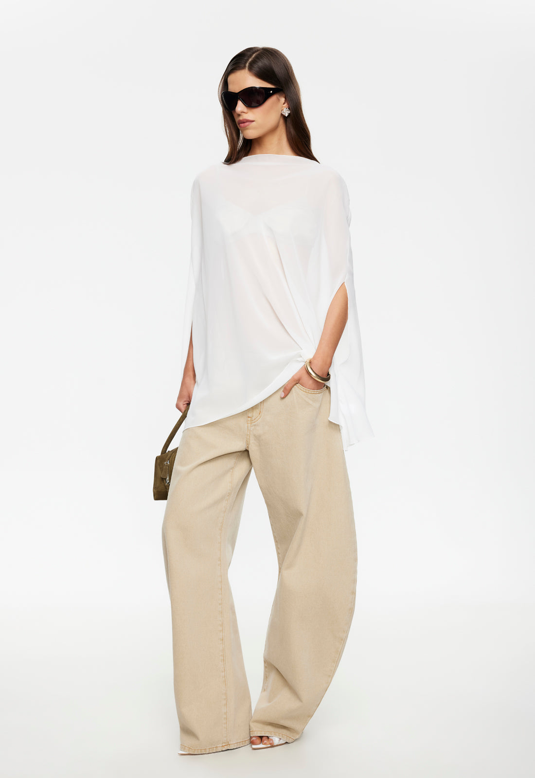 Lioness Fashion Customer Favorite Aura Poncho - Porcelain