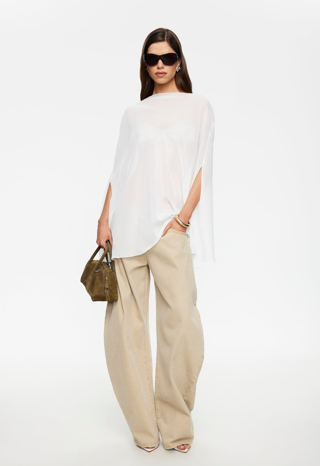 Lioness Fashion Customer Favorite Aura Poncho - Porcelain