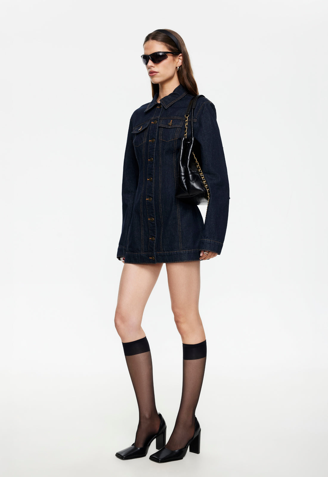 Lioness Fashion Featured Rider Denim Mini Dress - Dark Denim