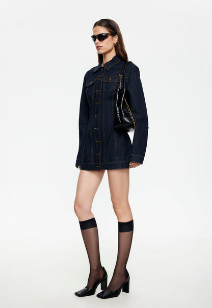 Lioness Fashion Featured Rider Denim Mini Dress - Dark Denim
