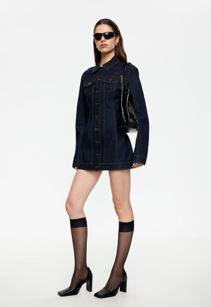 Lioness Fashion Featured Rider Denim Mini Dress - Dark Denim