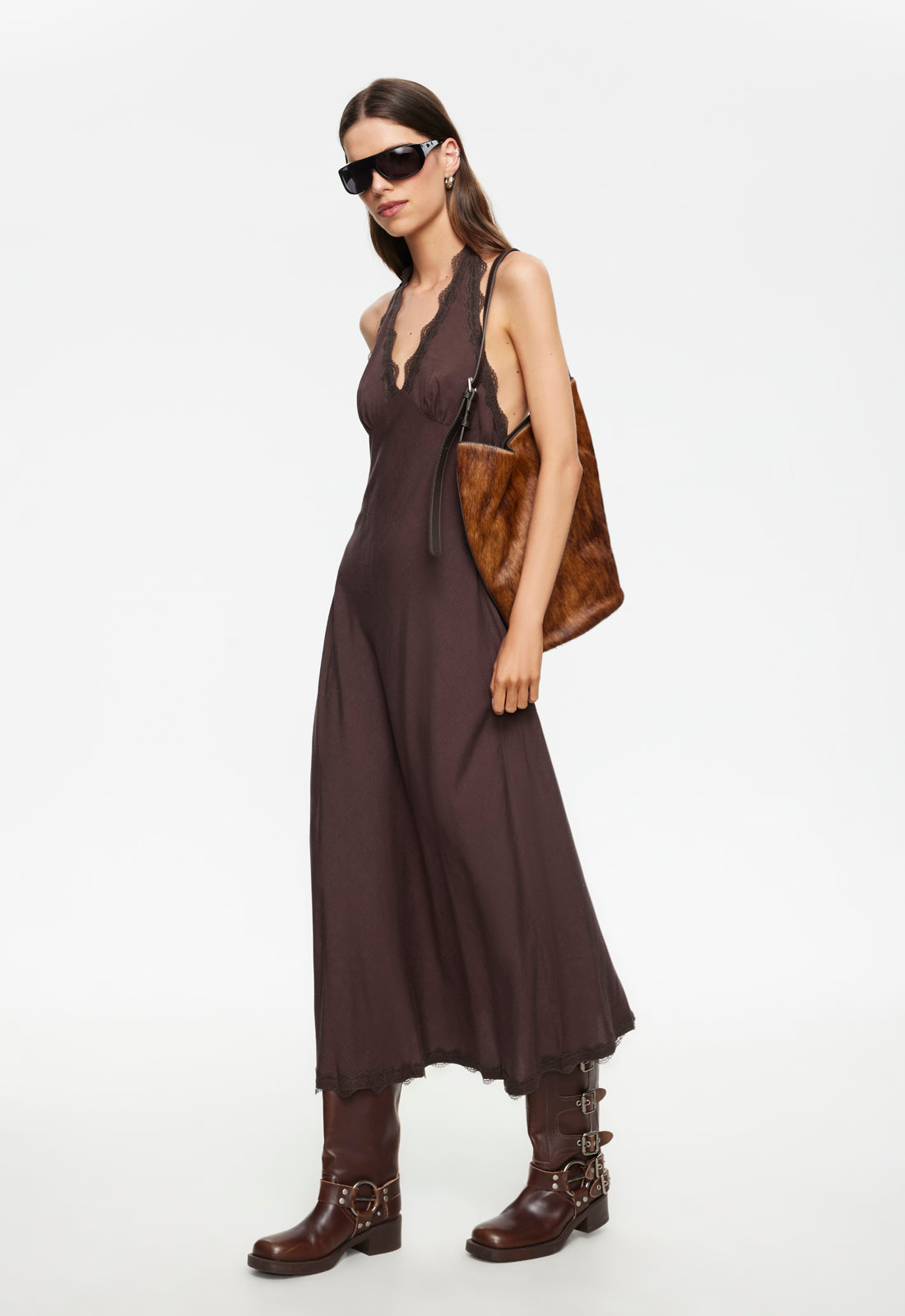 Lioness Fashion Quality Stars Align Midi Dress - Brown