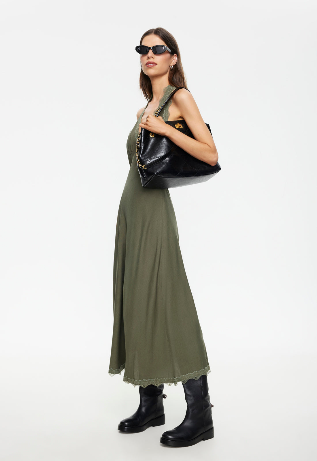 Lioness Fashion Discount Stars Align Midi Dress - Khaki