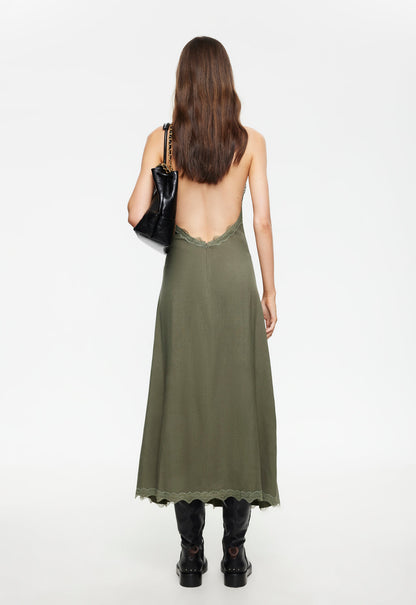 Lioness Fashion Discount Stars Align Midi Dress - Khaki
