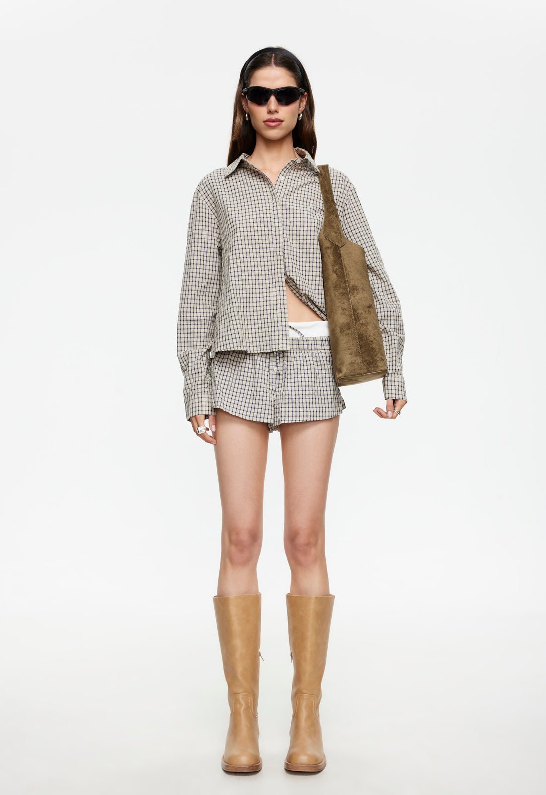 Lioness Fashion Special Offer Nirvana Short - Vintage Beige Plaid