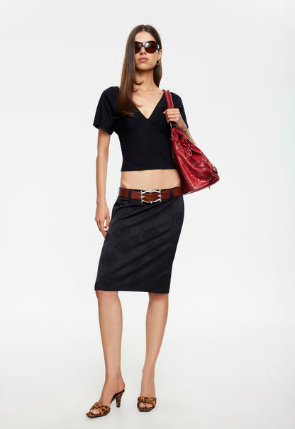 Lioness Fashion Value Play On Midi Skirt - Noir