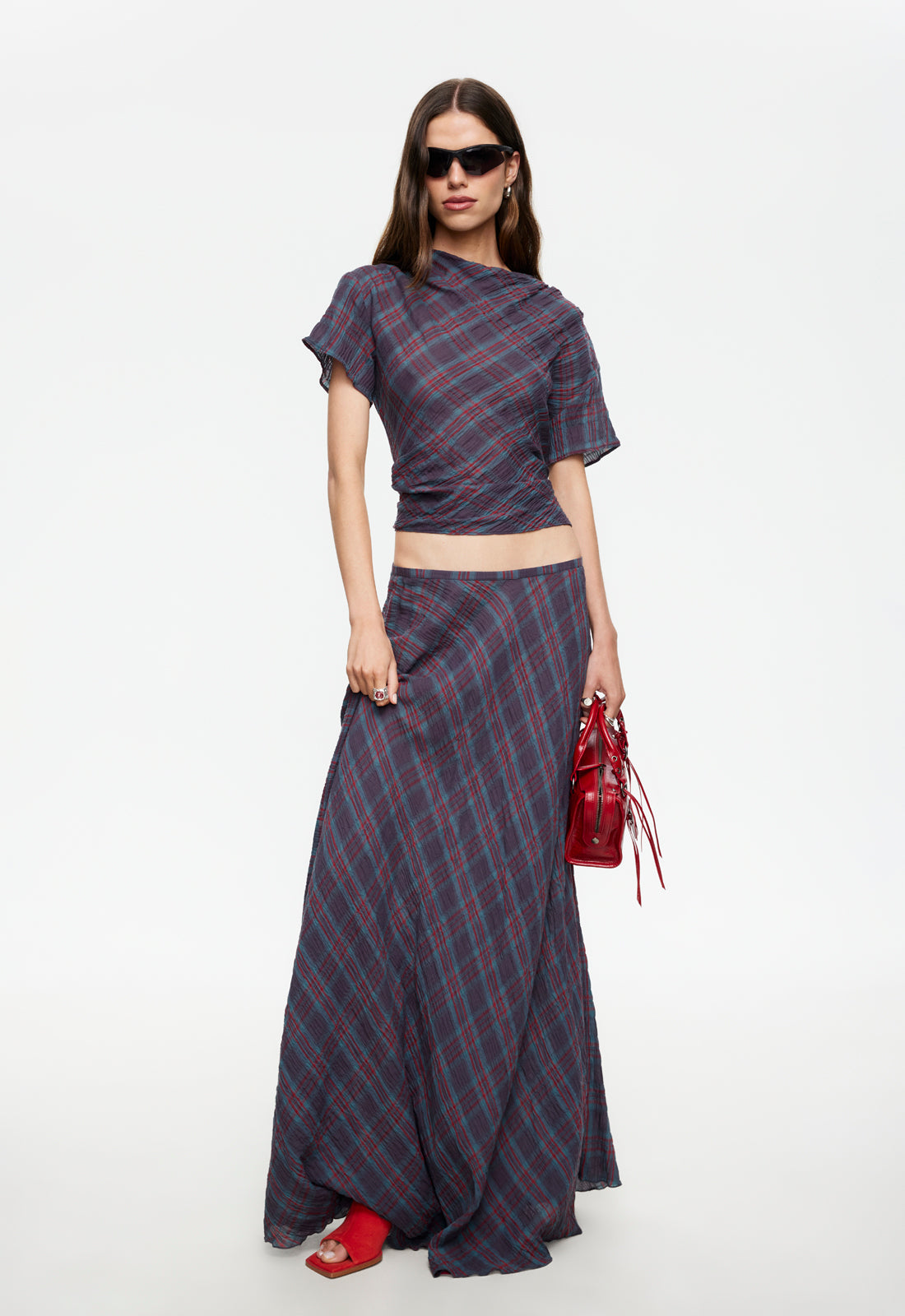Lioness Fashion Featured Halcyon Maxi Skirt - Jade Plaid
