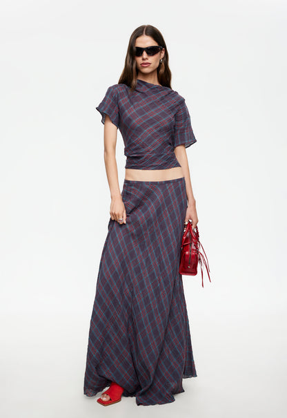 Lioness Fashion Featured Halcyon Maxi Skirt - Jade Plaid