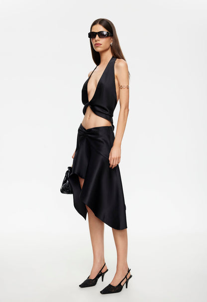 Lioness Fashion Discount Gloss Midi Skirt - Noir