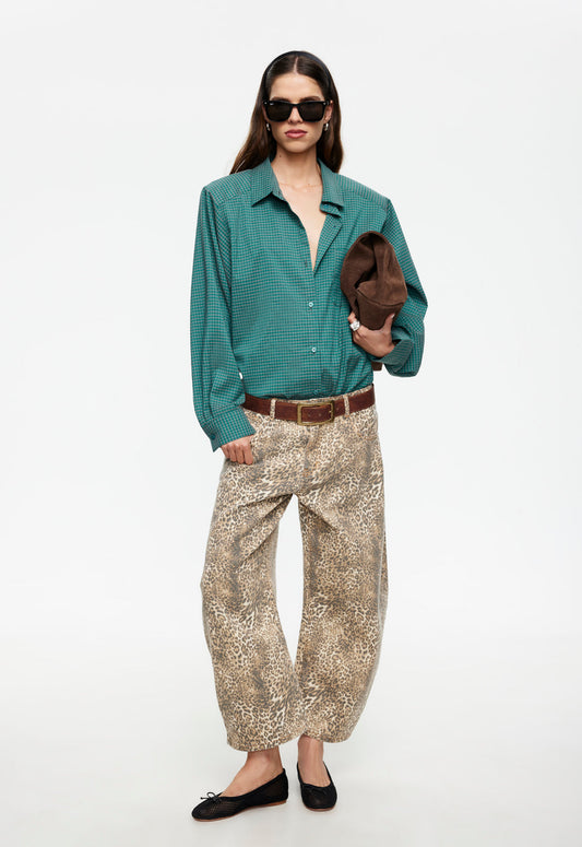 Lioness Fashion Deals Horseshoe Cropped Jean - Leopard