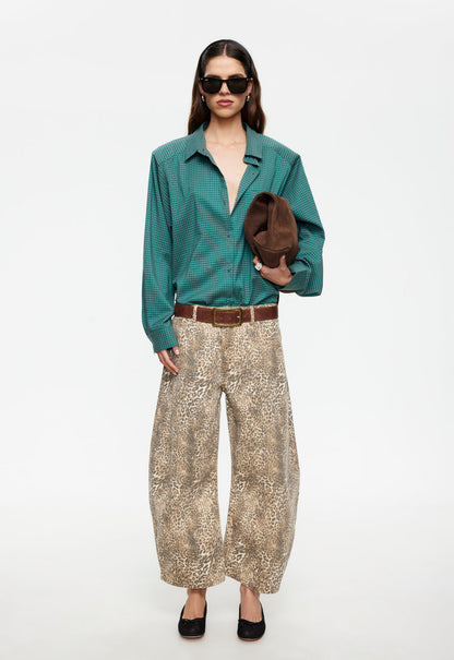 Lioness Fashion Deals Horseshoe Cropped Jean - Leopard