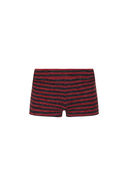 Lioness Fashion Customer Favorite HOUSEWIFE KNIT SHORT - CRIMSON STRIPE