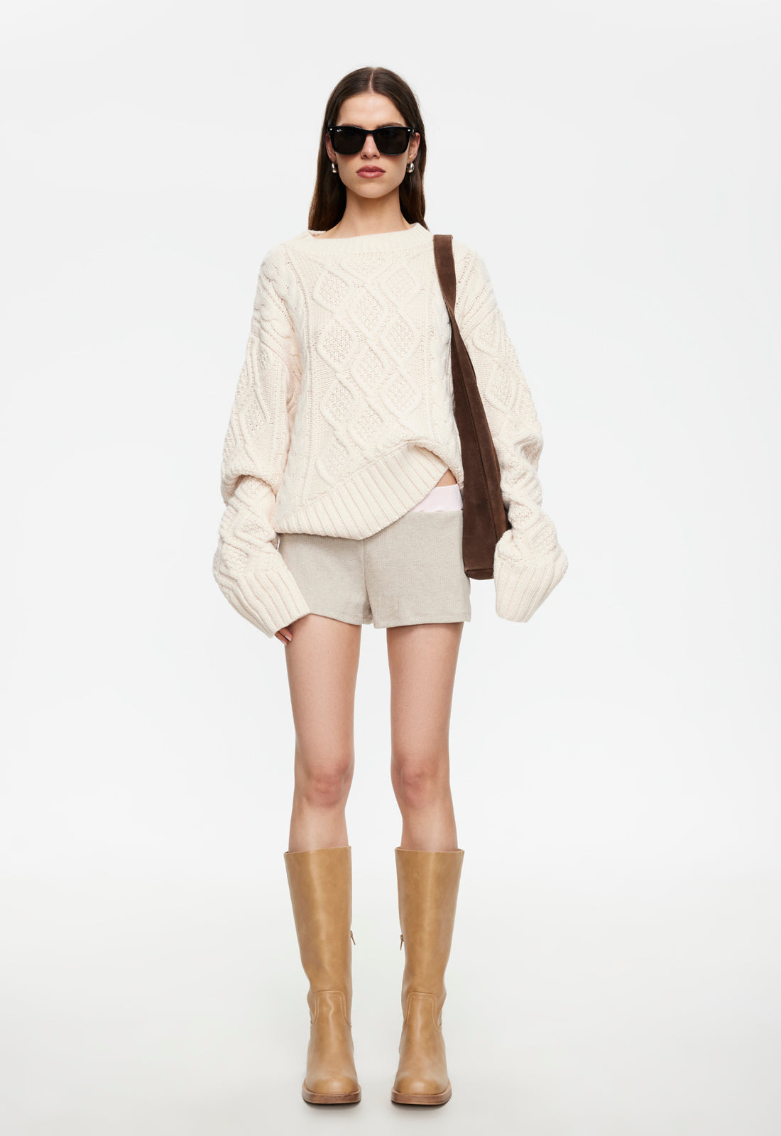 Lioness Fashion Exclusive LIAISON CABLE KNIT - CREAM