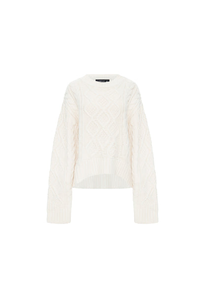 Lioness Fashion Exclusive LIAISON CABLE KNIT - CREAM