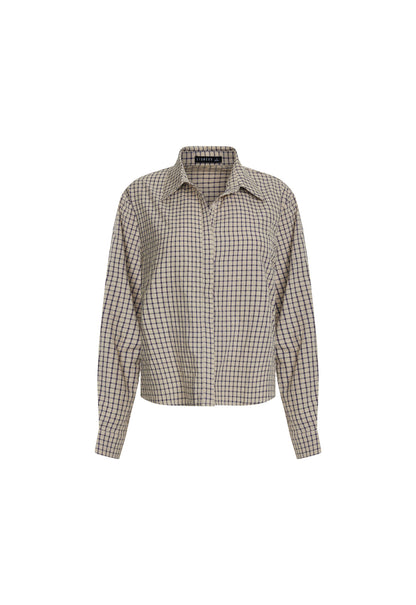 Lioness Fashion Trending Naomi Shirt - Vintage Beige Plaid