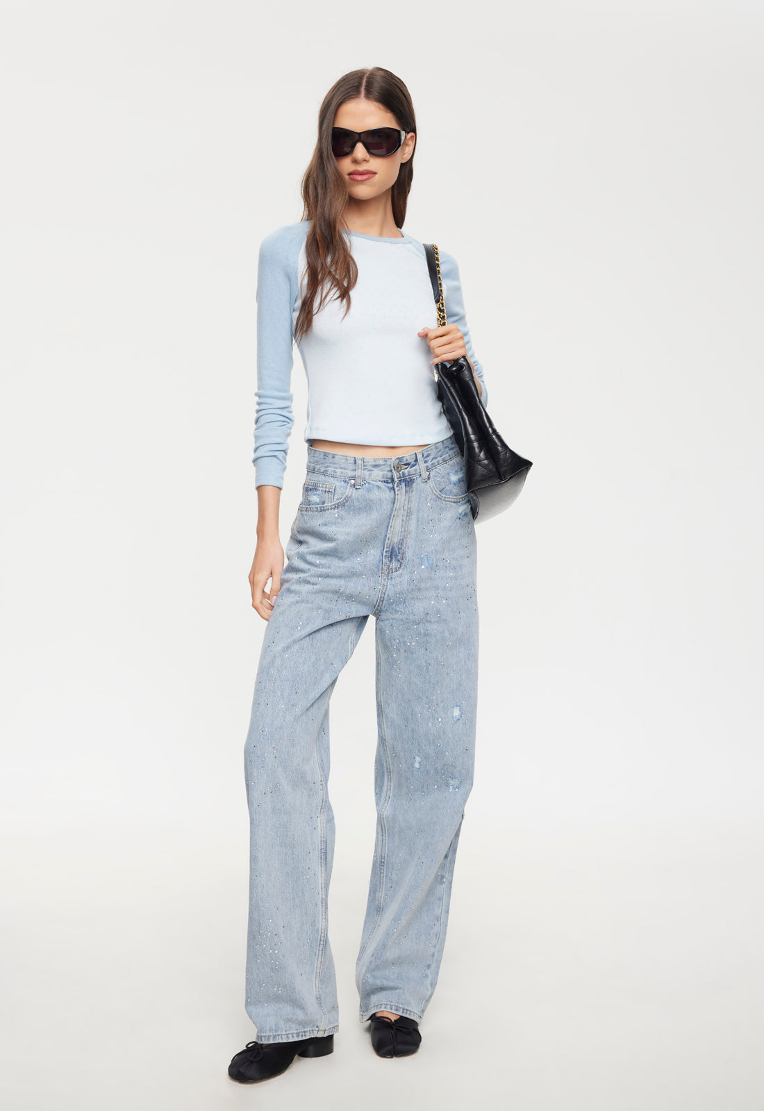 Lioness Fashion Smart Buy Diamante Jean - Light Denim