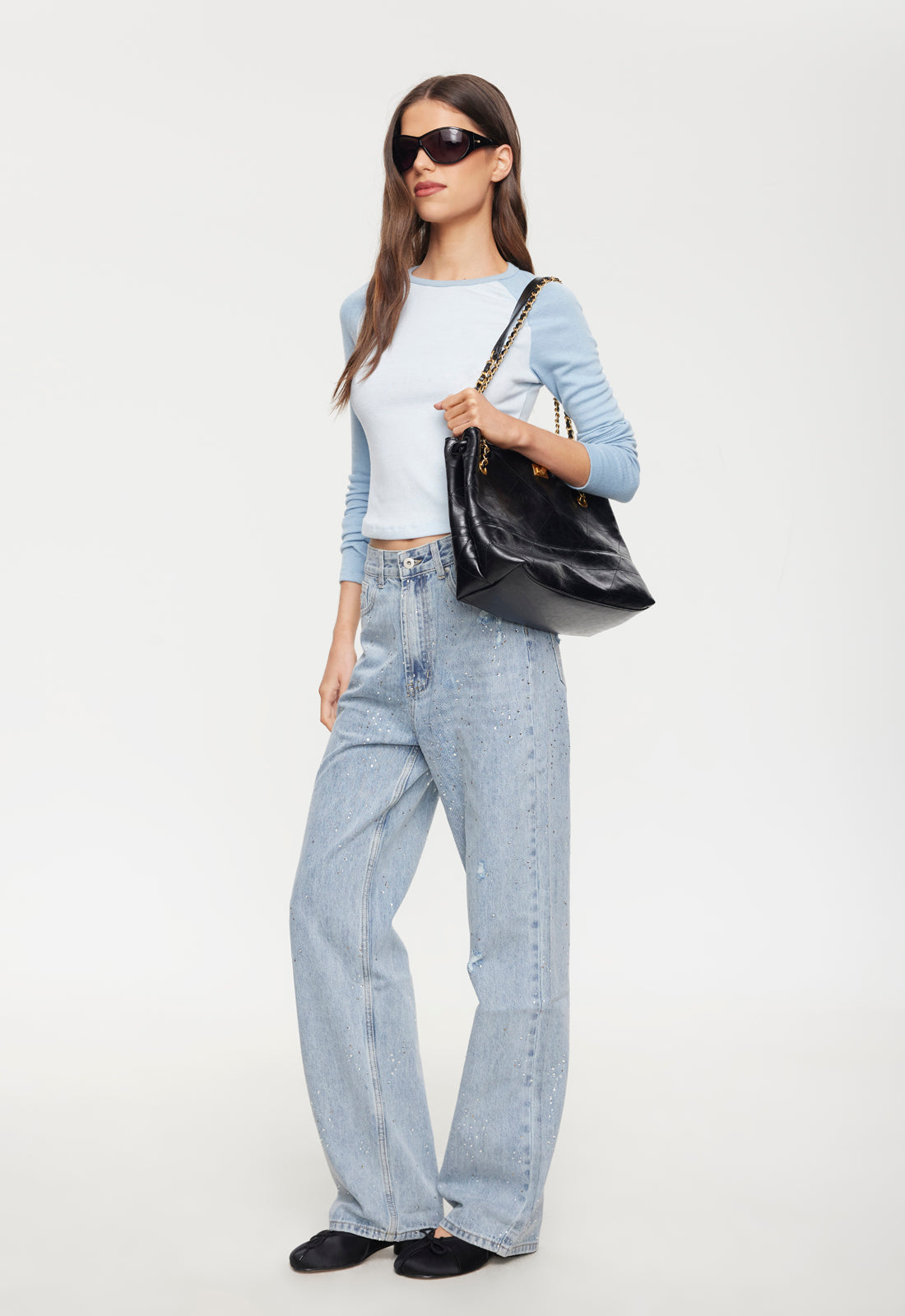 Lioness Fashion Smart Buy Diamante Jean - Light Denim
