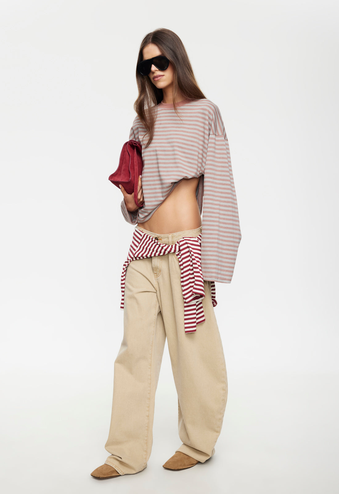 Lioness Fashion Quality Bloom Long Sleeve - Muted Pastels Stripe