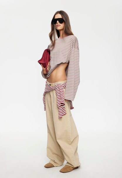 Lioness Fashion Quality Bloom Long Sleeve - Muted Pastels Stripe