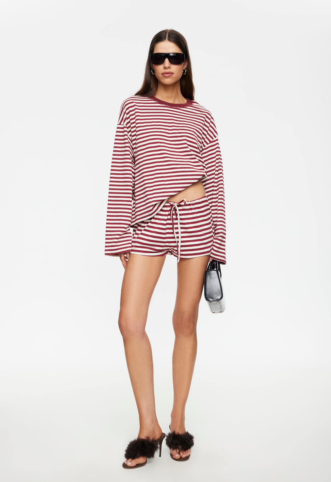 Lioness Fashion Classic Bloom Long Sleeve - WIne Stripe