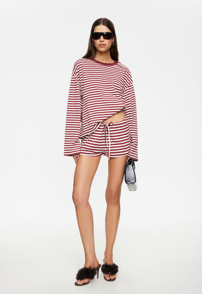 Lioness Fashion Classic Bloom Long Sleeve - WIne Stripe
