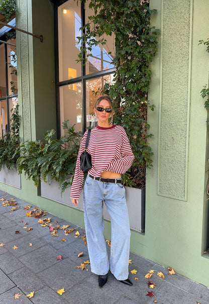 Lioness Fashion Classic Bloom Long Sleeve - WIne Stripe
