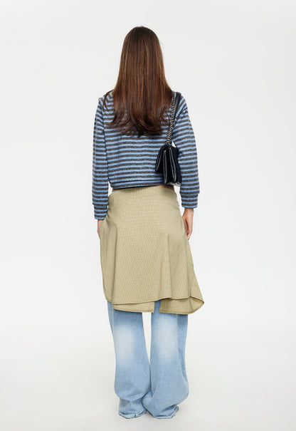 Lioness Fashion Hot Sale Bloom Knit Jacket - Grey Blue Stripe