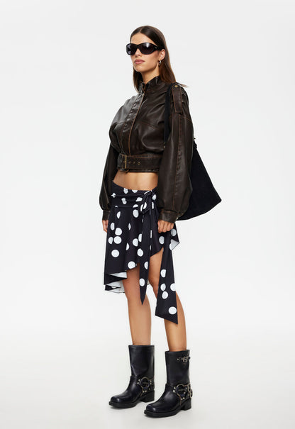 Lioness Fashion Premium GIGI LEATHER JACKET - CHOCOLATE