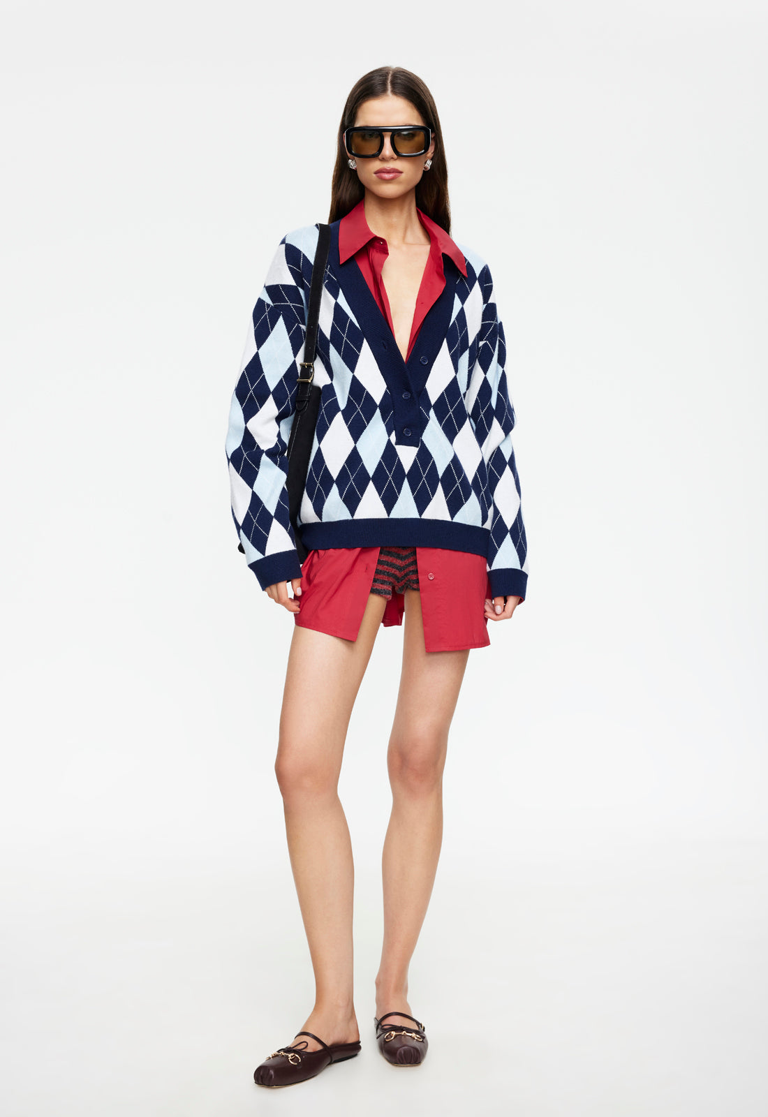Lioness Fashion Trusted PRADO KNIT - BLUE ARGYLE