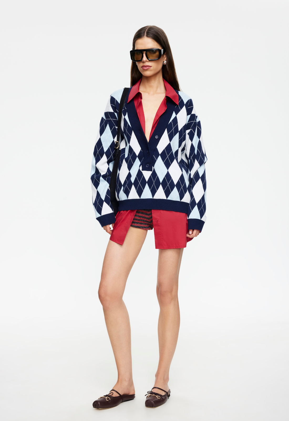 Lioness Fashion Trusted PRADO KNIT - BLUE ARGYLE