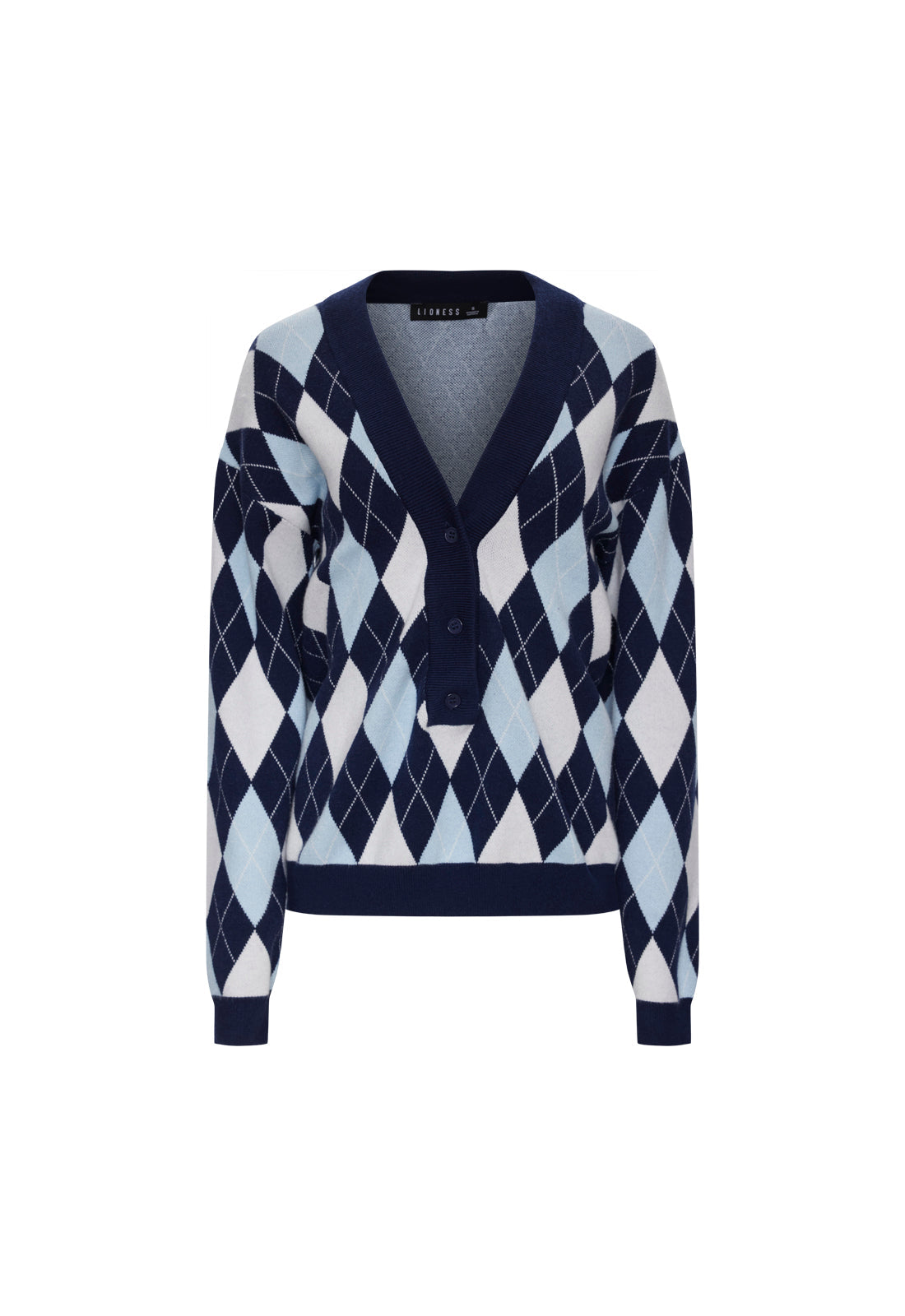 Lioness Fashion Trusted PRADO KNIT - BLUE ARGYLE