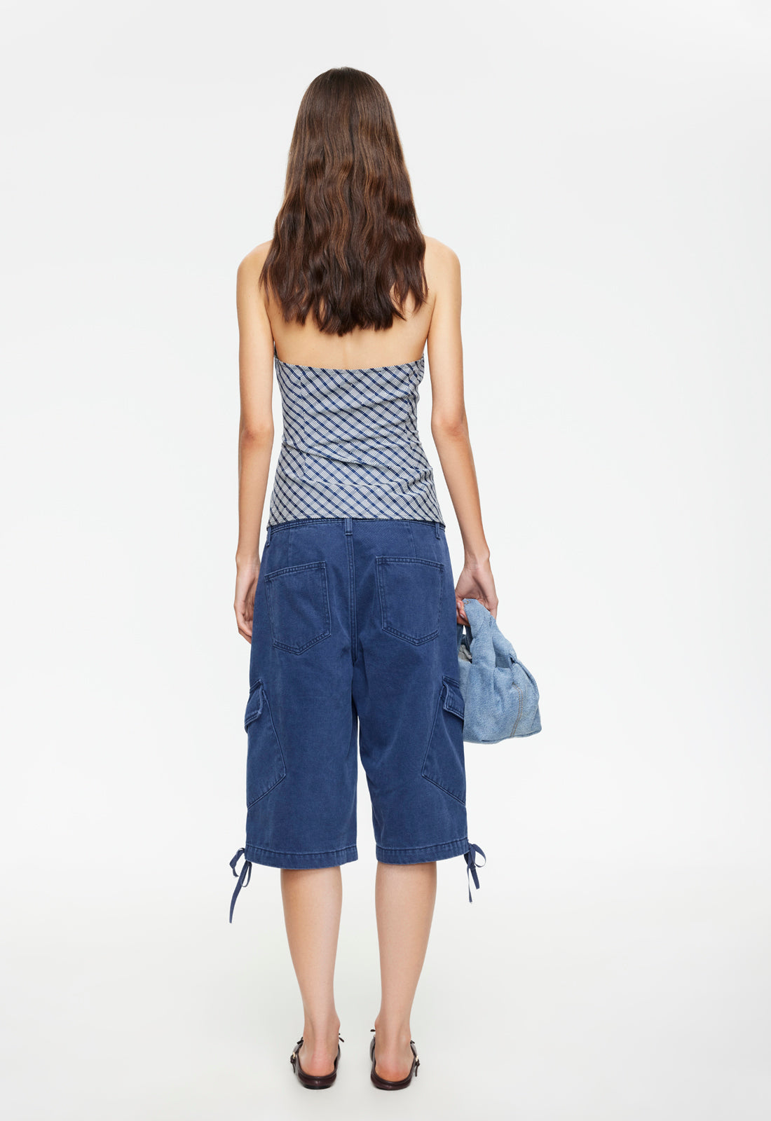 Lioness Fashion Best Seller POWER HOUR HALTER - NAVY PLAID