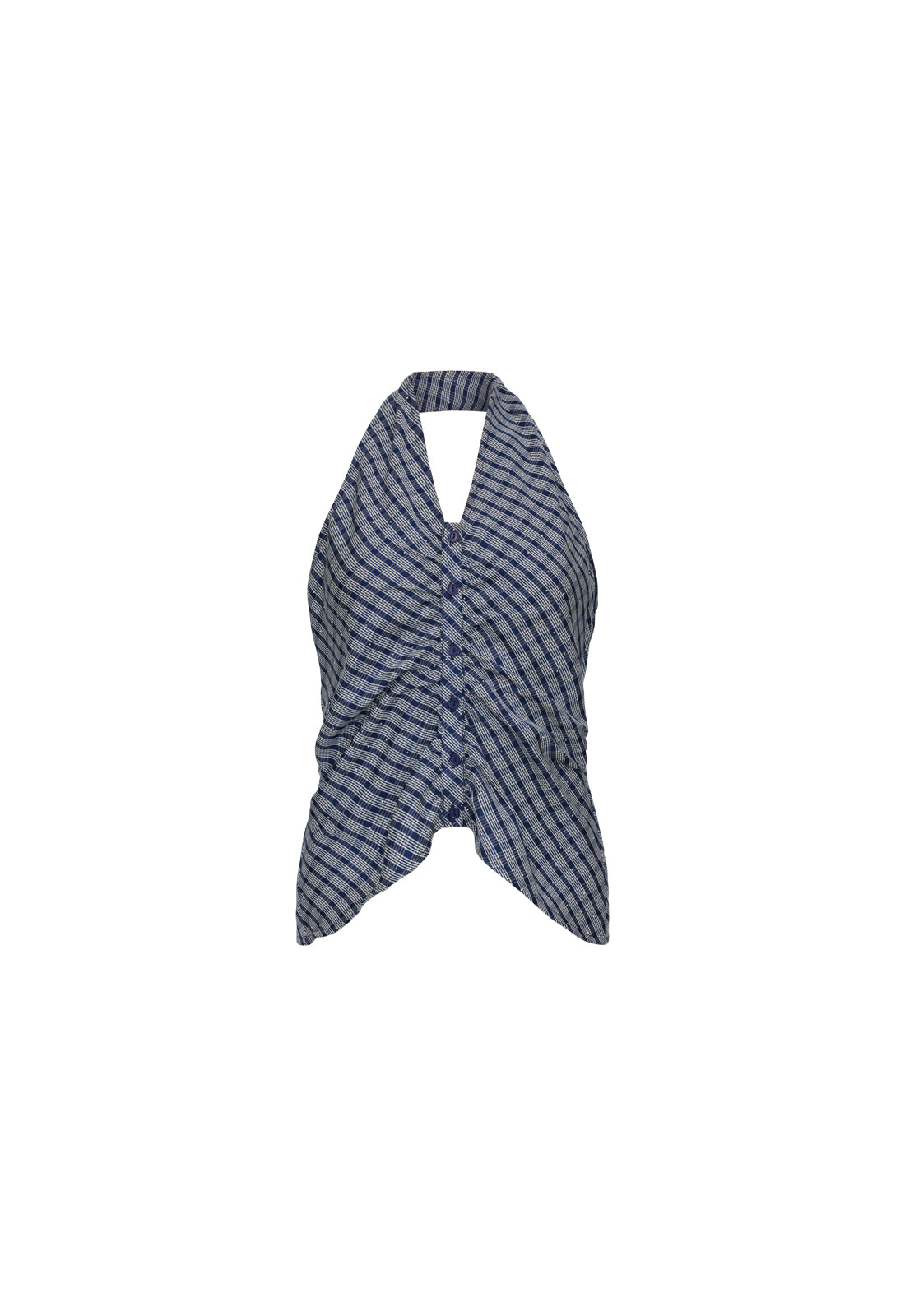 Lioness Fashion Best Seller POWER HOUR HALTER - NAVY PLAID