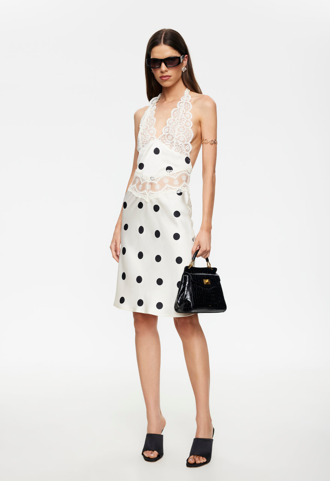 Lioness Fashion Deals Solana Midi Dress - Cream Polka