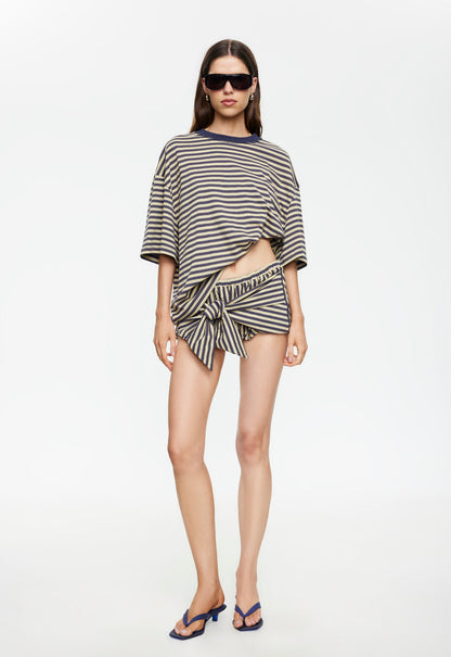Lioness Fashion Premium Bloom Bubble Skort - Beige Stripe
