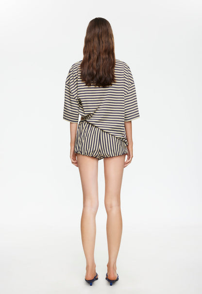 Lioness Fashion Premium Bloom Bubble Skort - Beige Stripe