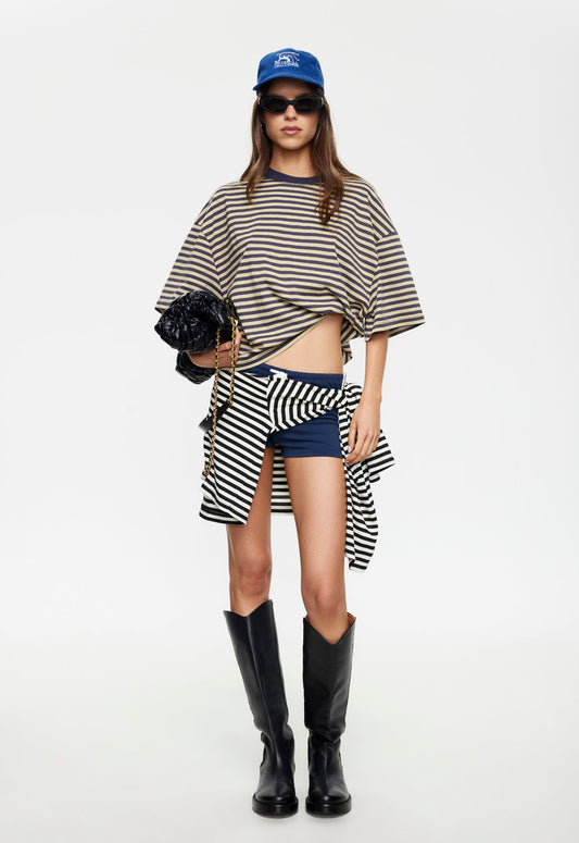 Lioness Fashion Latest Bloom Short Sleeve - Beige Stripe