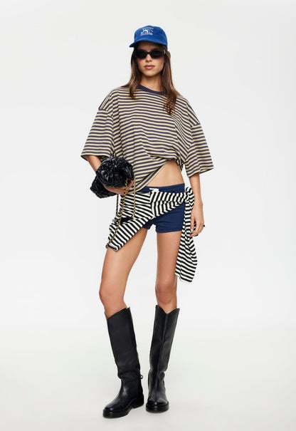 Lioness Fashion Latest Bloom Short Sleeve - Beige Stripe